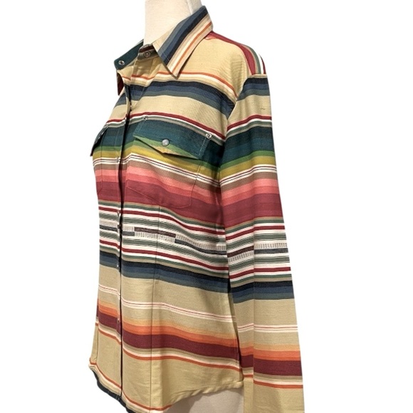 Tasha Polizzi Womens Western Button Down Striped Long Sleeve XL & Medium - Picture 3 of 11